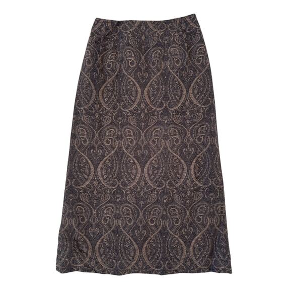 Vintage Pendleton Brown Paisley Patterned Wool Sheath Midi Skirt 6 Preppy Boho - Picture 1 of 7